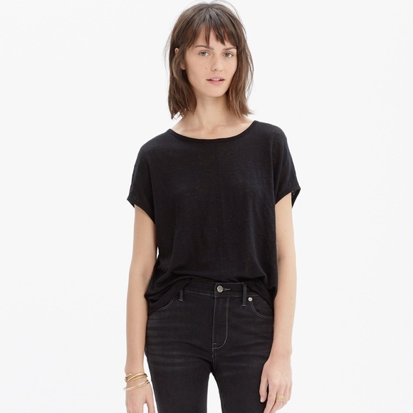 Madewell Tops - Madewell Miracle Linen Tee in True Black
